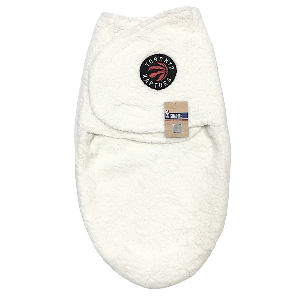 NBA Baby Swaddle Toronto Raptors 0-6 Months Newborn Size Fluffy Cream Off White